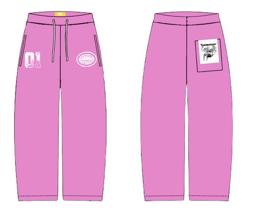 "Acid Pink" Relaxed Lounge Sweats