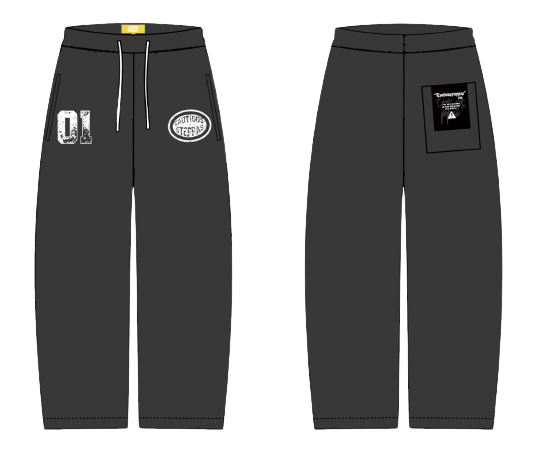 "Acid Black" Relaxed Lounge Sweats